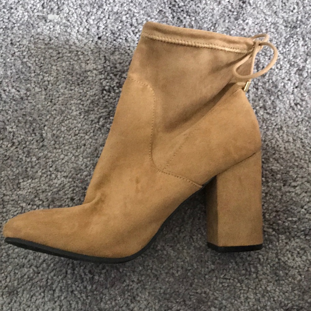 Brand new taupe suede booties, never worn